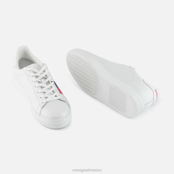 hombres Rossignol zapatillas alex de piel HPXL67 calzado blanco