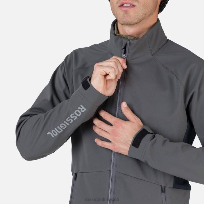 hombres Rossignol chaqueta suave HPXL516 tapas gris ónix