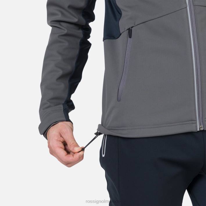 hombres Rossignol chaqueta suave HPXL516 tapas gris ónix