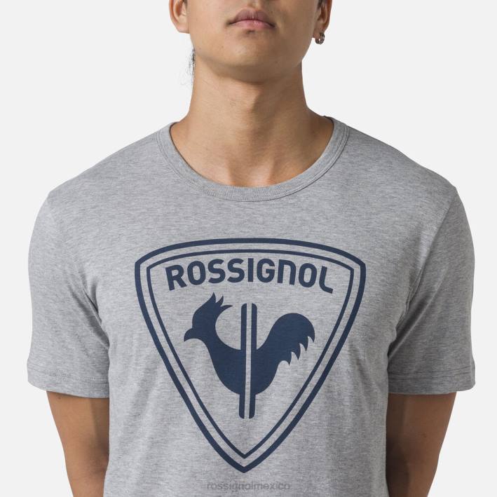 hombres Rossignol camiseta con logo HPXL83 tapas cuero gris