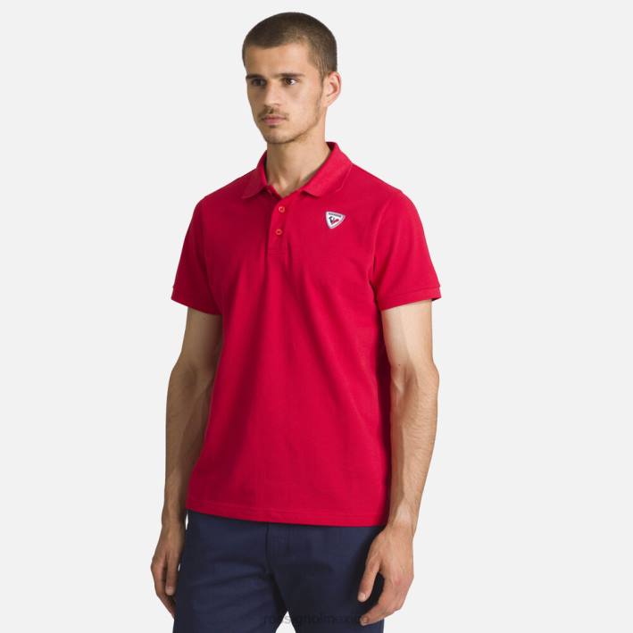 hombres Rossignol polo con logo HPXL183 tapas carmín