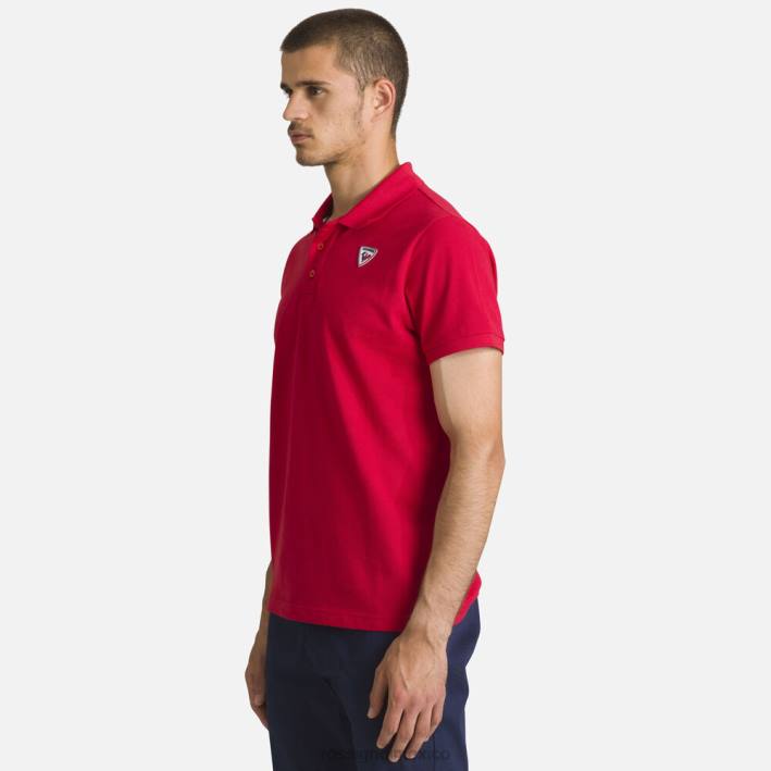 hombres Rossignol polo con logo HPXL183 tapas carmín