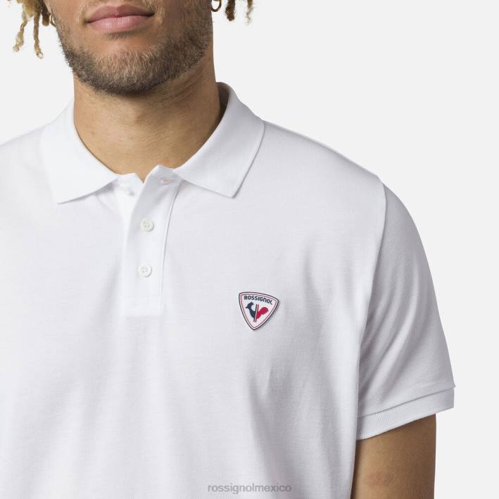 hombres Rossignol polo con logo HPXL20 tapas blanco