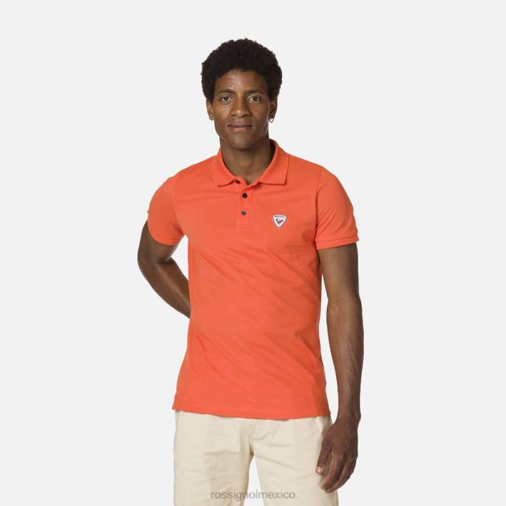 hombres Rossignol polo con logo HPXL25 tapas naranja llama