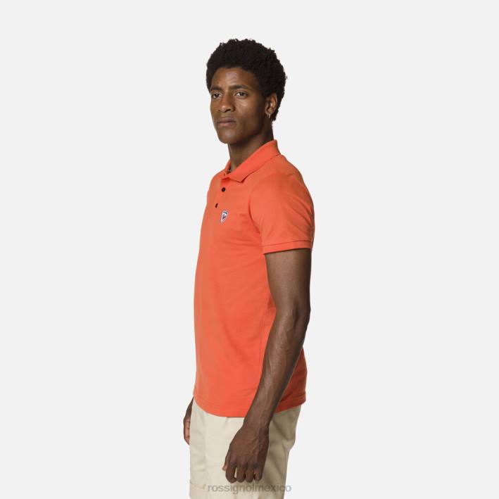 hombres Rossignol polo con logo HPXL25 tapas naranja llama