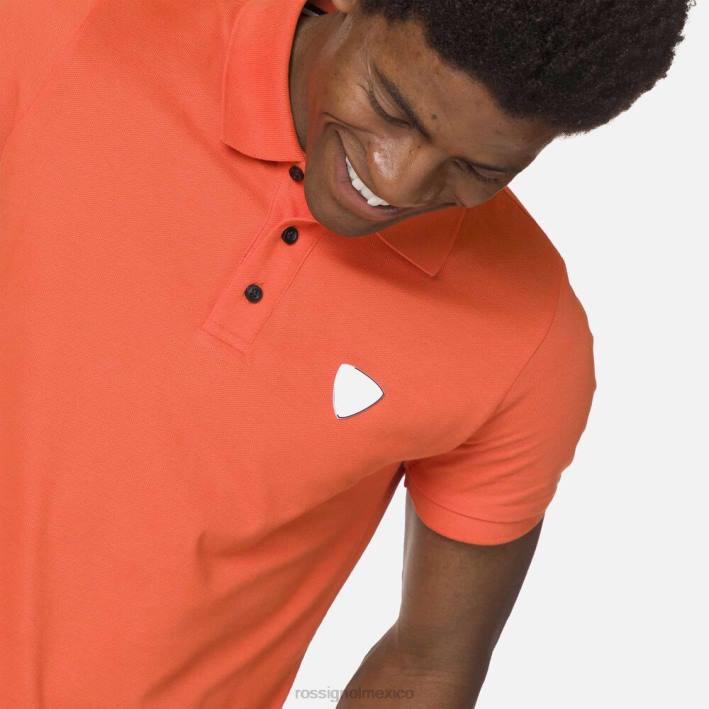 hombres Rossignol polo con logo HPXL25 tapas naranja llama