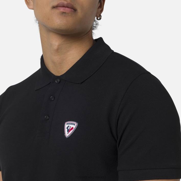 hombres Rossignol polo con logo HPXL303 tapas negro