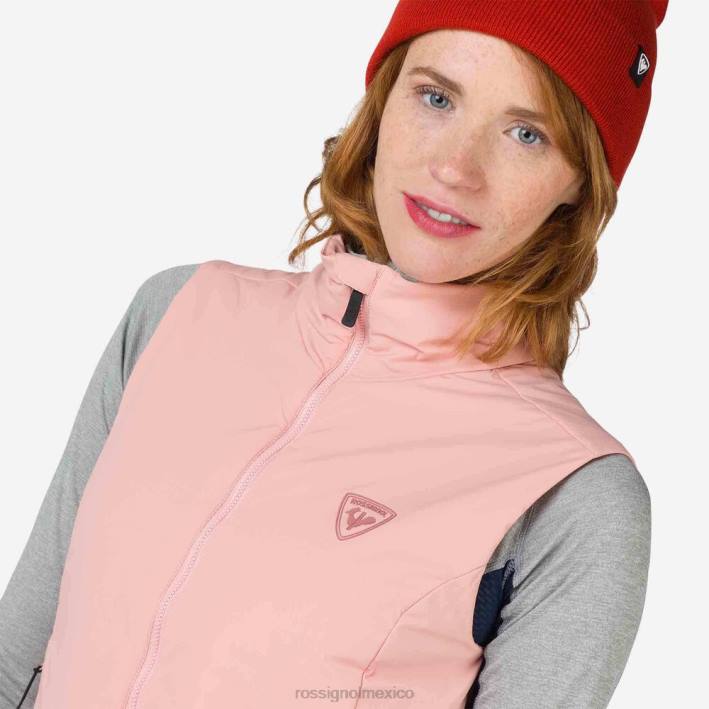 mujer Rossignol chaleco opside HPXL899 tapas rosa pastel