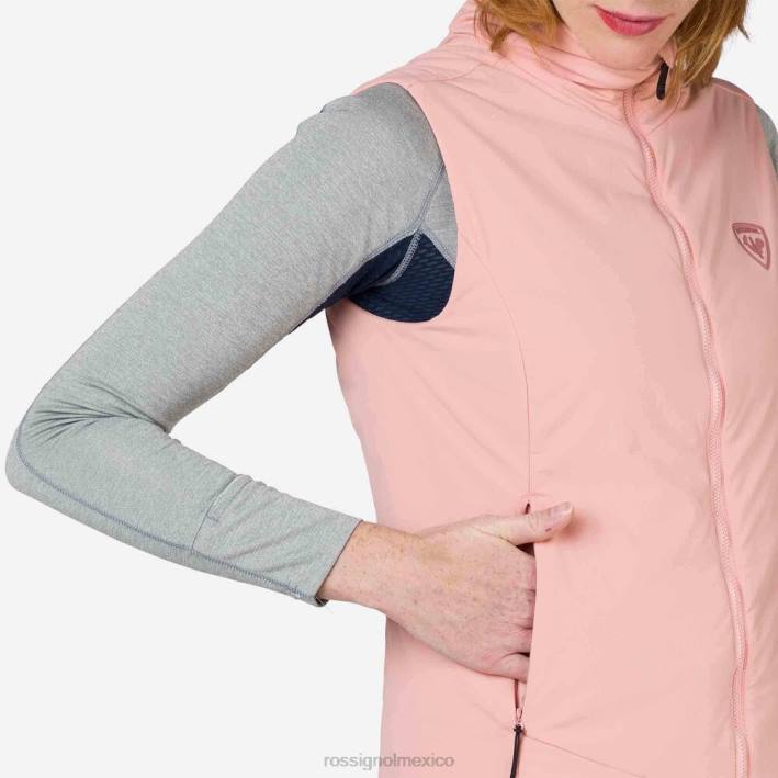 mujer Rossignol chaleco opside HPXL899 tapas rosa pastel