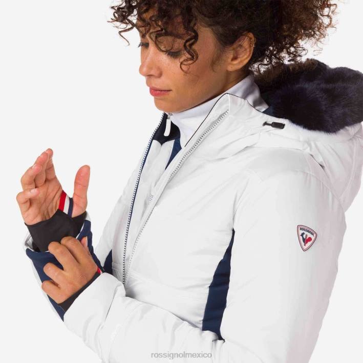 mujer Rossignol chaqueta de esquí roc HPXL1002 tapas blanco