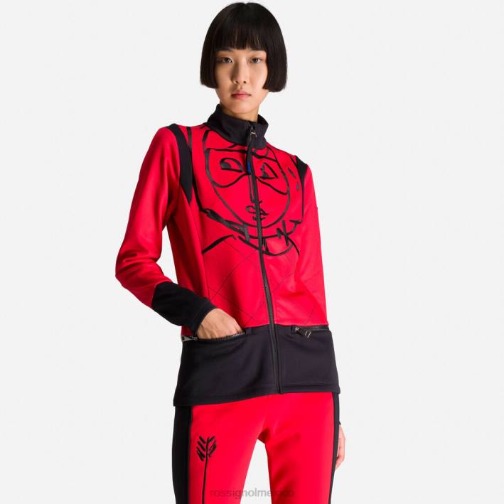 mujer Rossignol chaqueta climi jcc HPXL997 tapas rojo