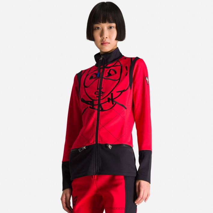 mujer Rossignol chaqueta climi jcc HPXL997 tapas rojo