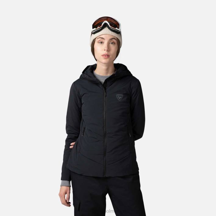 mujer Rossignol chaqueta con capucha opside HPXL814 tapas negro