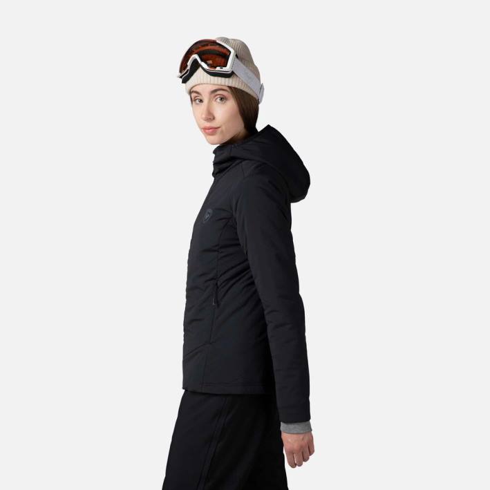 mujer Rossignol chaqueta con capucha opside HPXL814 tapas negro