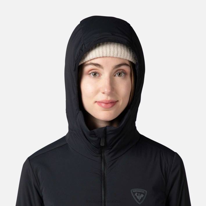 mujer Rossignol chaqueta con capucha opside HPXL814 tapas negro