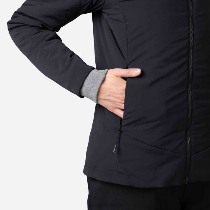 mujer Rossignol chaqueta con capucha opside HPXL814 tapas negro