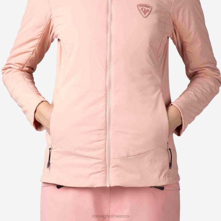 mujer Rossignol chaqueta opside HPXL946 tapas rosa pastel