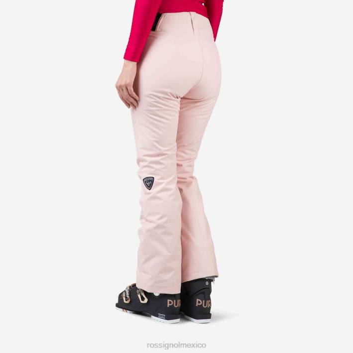 mujer Rossignol pantalones de esquí HPXL782 fondos rosa empolvado