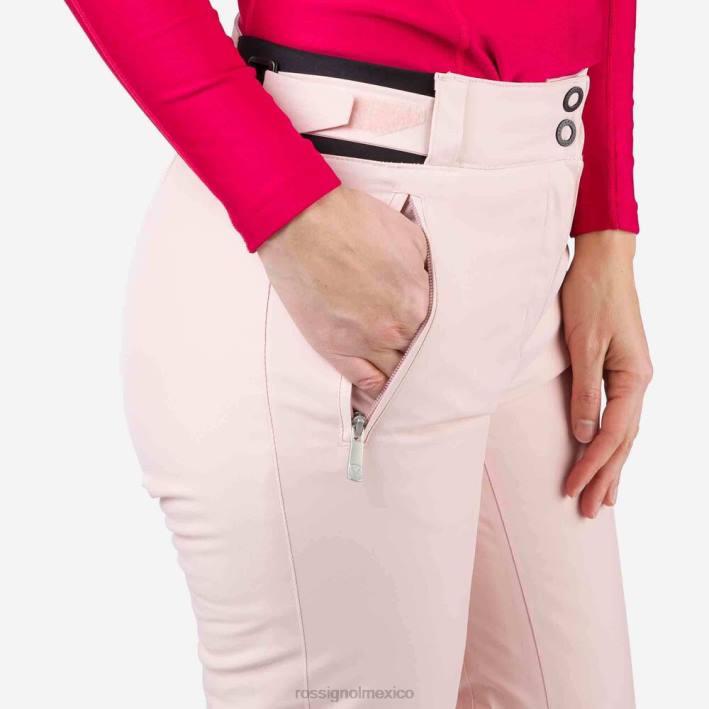 mujer Rossignol pantalones de esquí HPXL782 fondos rosa empolvado