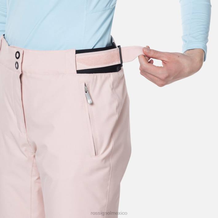 mujer Rossignol pantalones de esquí HPXL824 fondos rosa empolvado