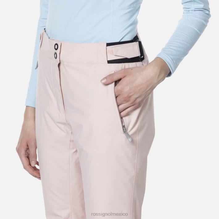 mujer Rossignol pantalones de esquí HPXL824 fondos rosa empolvado