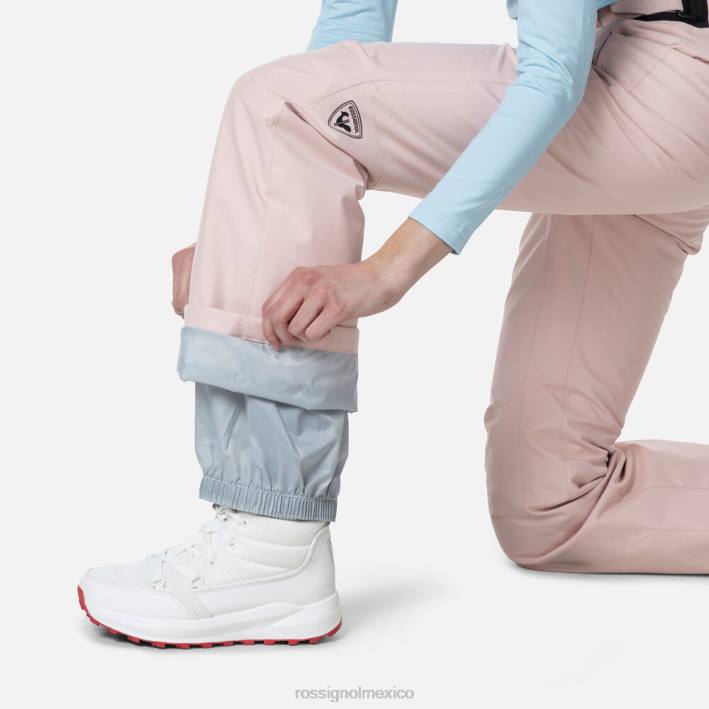 mujer Rossignol pantalones de esquí HPXL824 fondos rosa empolvado