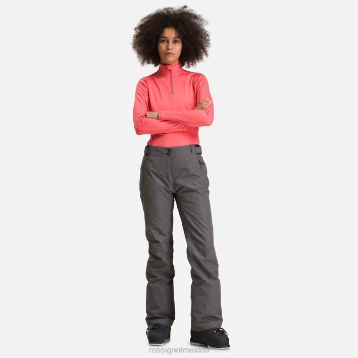 mujer Rossignol pantalones de esquí jaspeados HPXL1102 fondos cuero gris