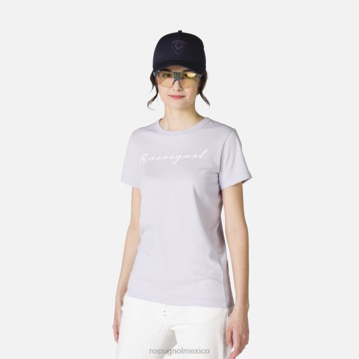 mujer Rossignol camiseta con logo HPXL896 tapas gris lavanda