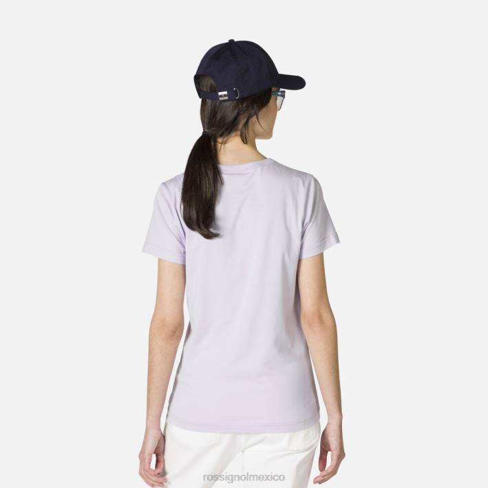 mujer Rossignol camiseta con logo HPXL896 tapas gris lavanda