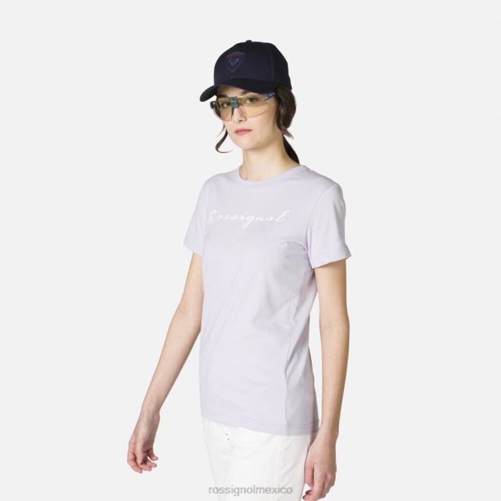 mujer Rossignol camiseta con logo HPXL896 tapas gris lavanda