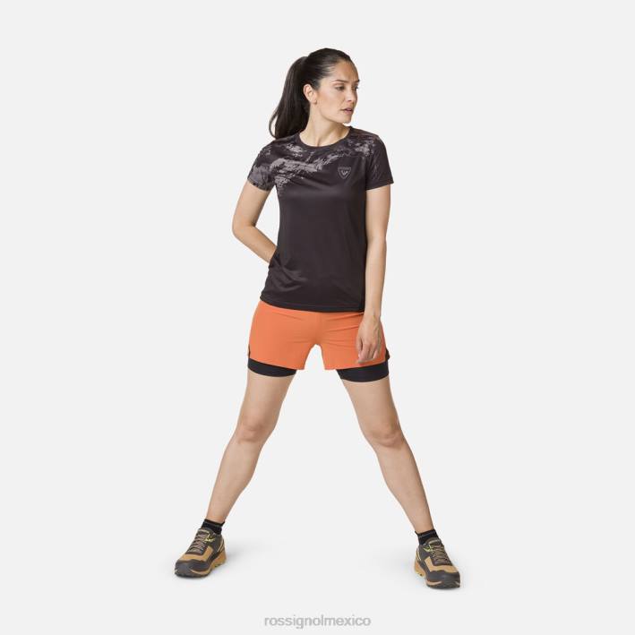 mujer Rossignol camiseta ligera HPXL876 tapas negro