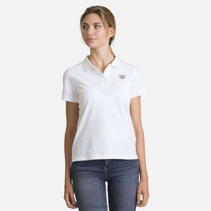 mujer Rossignol polo con logo HPXL732 tapas blanco