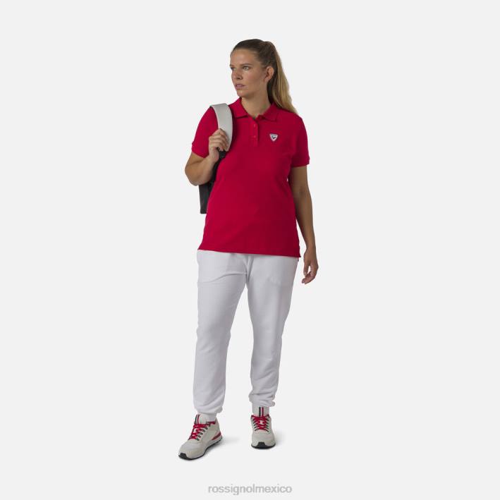 mujer Rossignol polo con logo HPXL900 tapas carmín