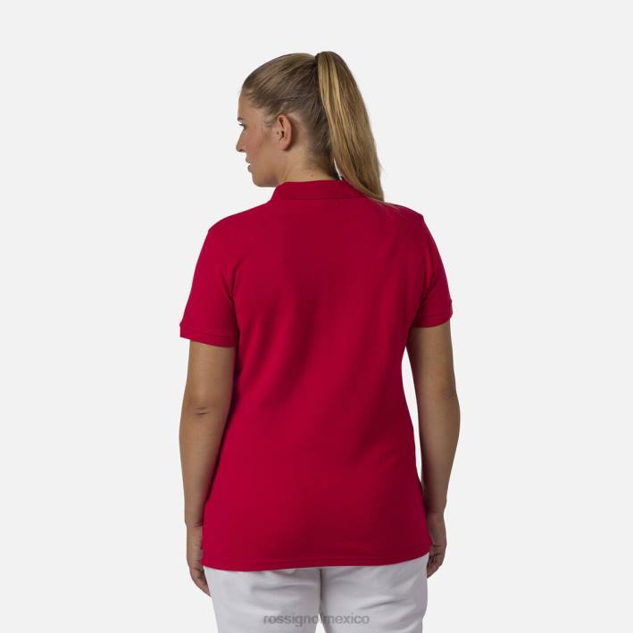 mujer Rossignol polo con logo HPXL900 tapas carmín