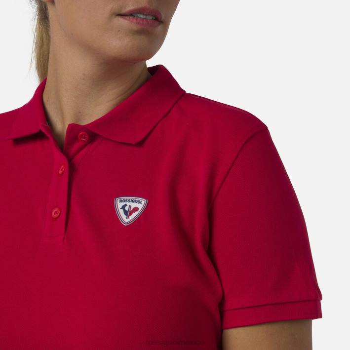 mujer Rossignol polo con logo HPXL900 tapas carmín