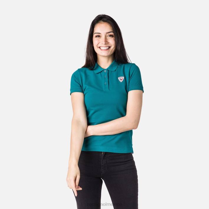 mujer Rossignol polo con logo HPXL989 tapas esmeralda oscura