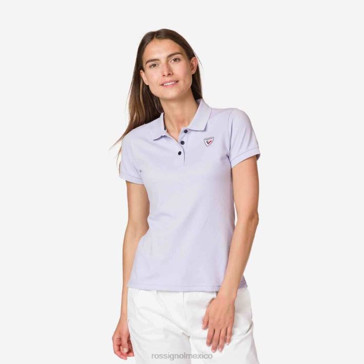 mujer Rossignol polo con logo HPXL990 tapas gris lavanda