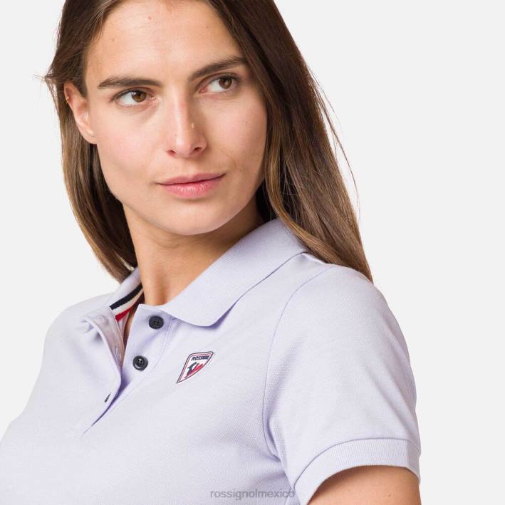 mujer Rossignol polo con logo HPXL990 tapas gris lavanda