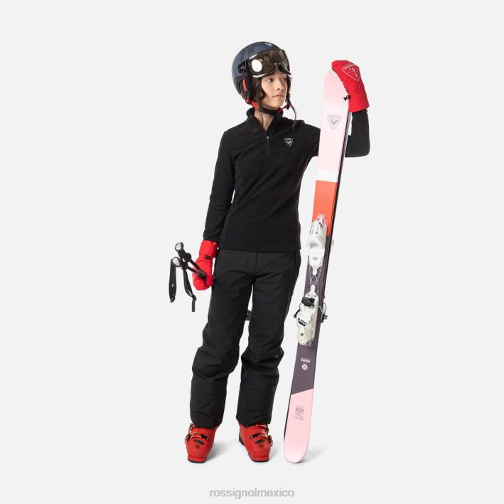 chicas Rossignol polar con media cremallera HPXL1137 tapas negro