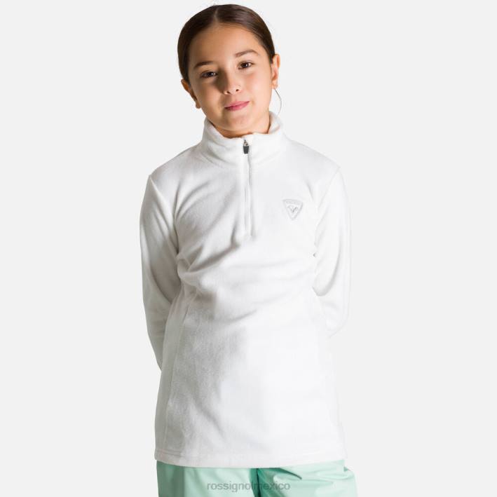 chicas Rossignol polar con media cremallera HPXL1144 tapas blanco