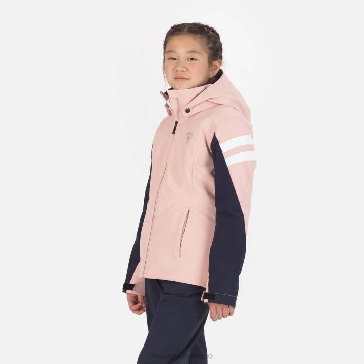 chicas Rossignol chaqueta de esquí HPXL1217 tapas rosa empolvado