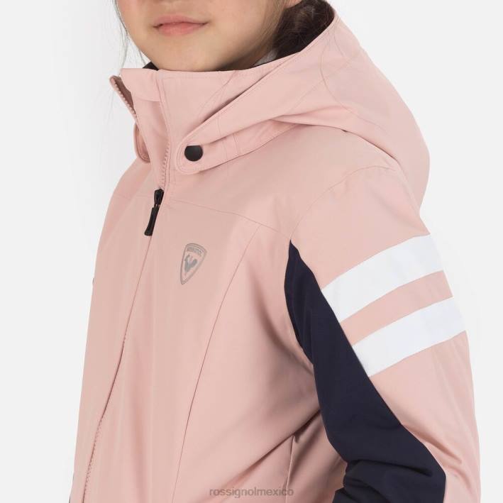 chicas Rossignol chaqueta de esquí HPXL1217 tapas rosa empolvado