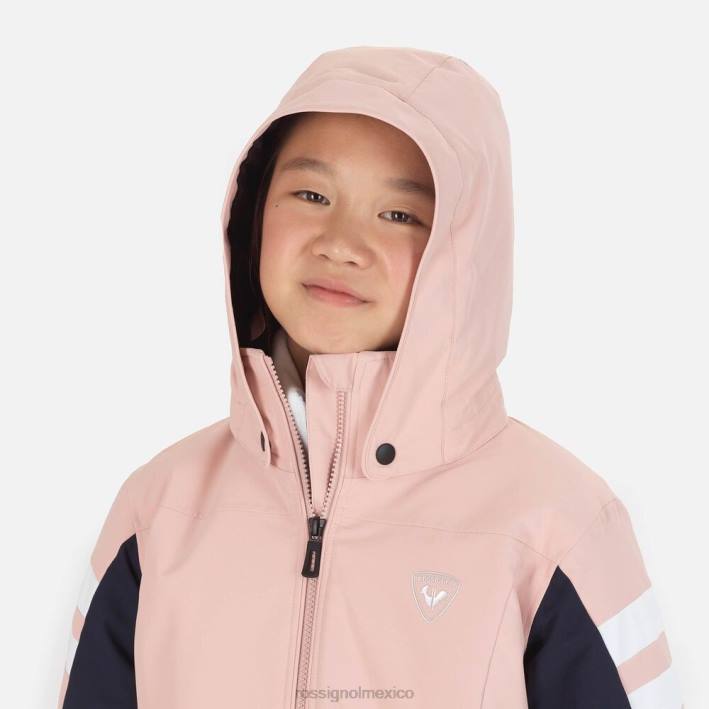 chicas Rossignol chaqueta de esquí HPXL1217 tapas rosa empolvado